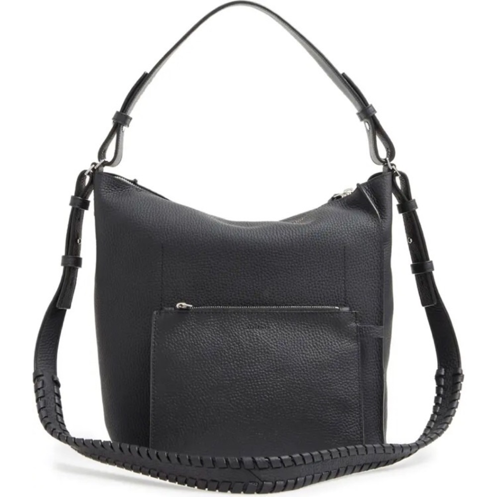 All Saints Kita Black Leather Crossbody Bag